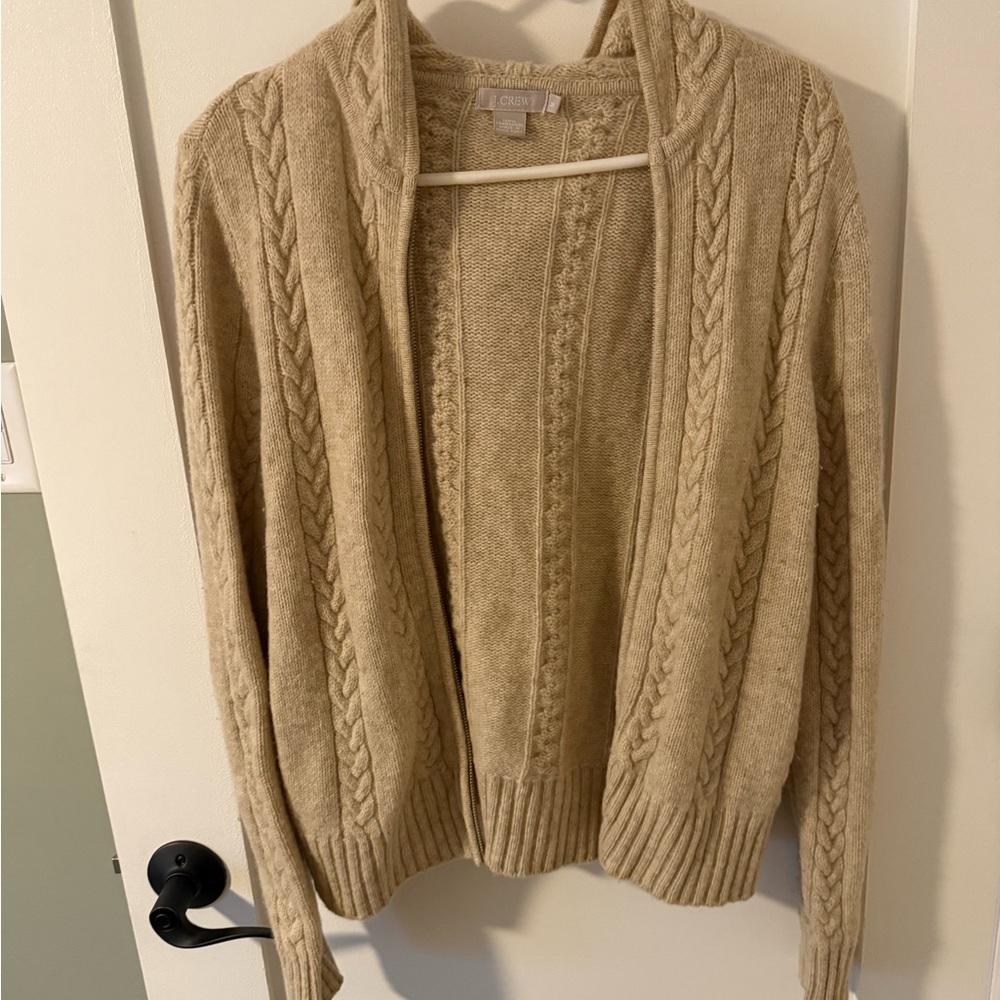 J. Crew Beige Cable Knit Cardigan